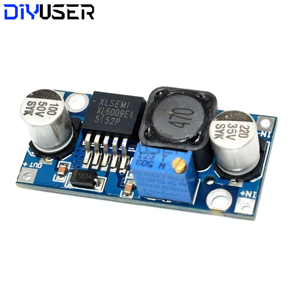 XL6009 DC-DC Boost Converter Module Adjustable Step Up Power Supply 3-35V to 5-50V for LED Driver Lithium Battery