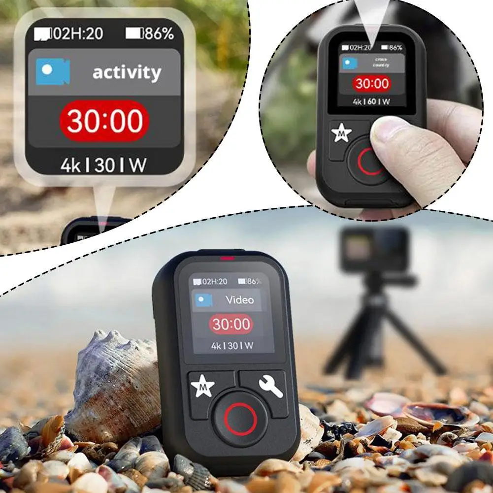 TELESIN T13 Remote Control 60M Bluetooth 1.4inch LCD Screen Waterproof Watch For Go Pro Hero 13 12 11 10 9 Max Accessories