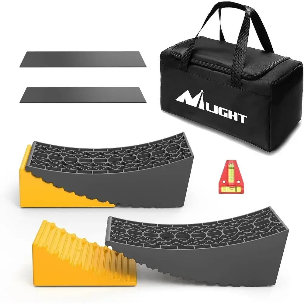 Nilight RV Leveler - 2 Pack Camper Leveling Blocks Ramp Support Dual Axles, Up to 35,000lbs, Fast RV Accessories Leveling System