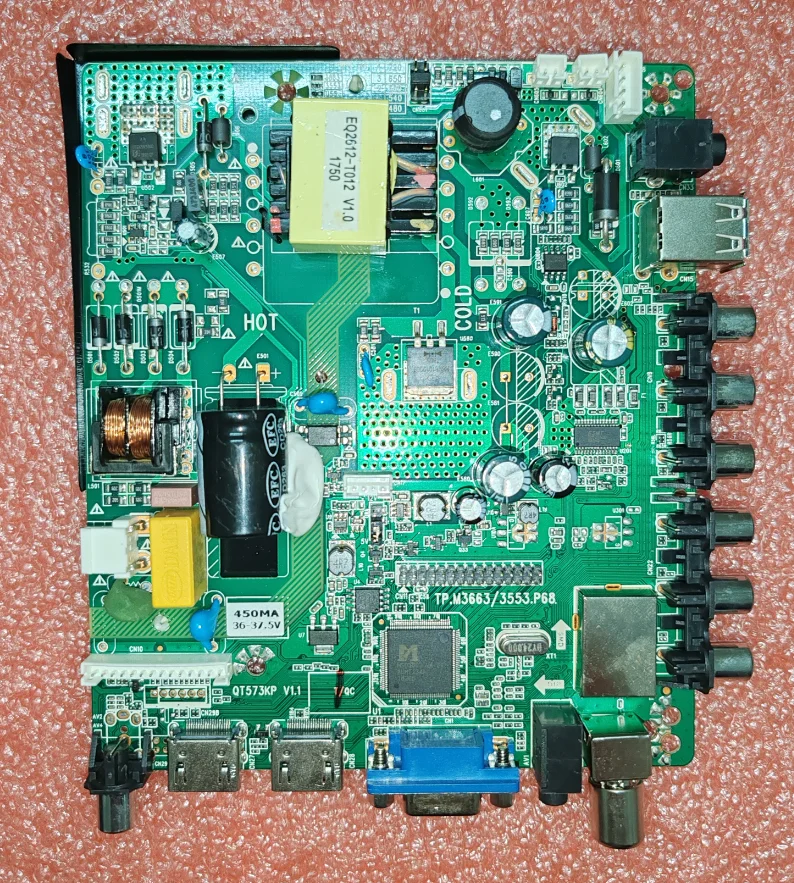 

QT573KP V1.1 TP.M3663/3553.P68 Three in one TV motherboard, physical photo, tested for 36--37.5V 1920x1080 48w