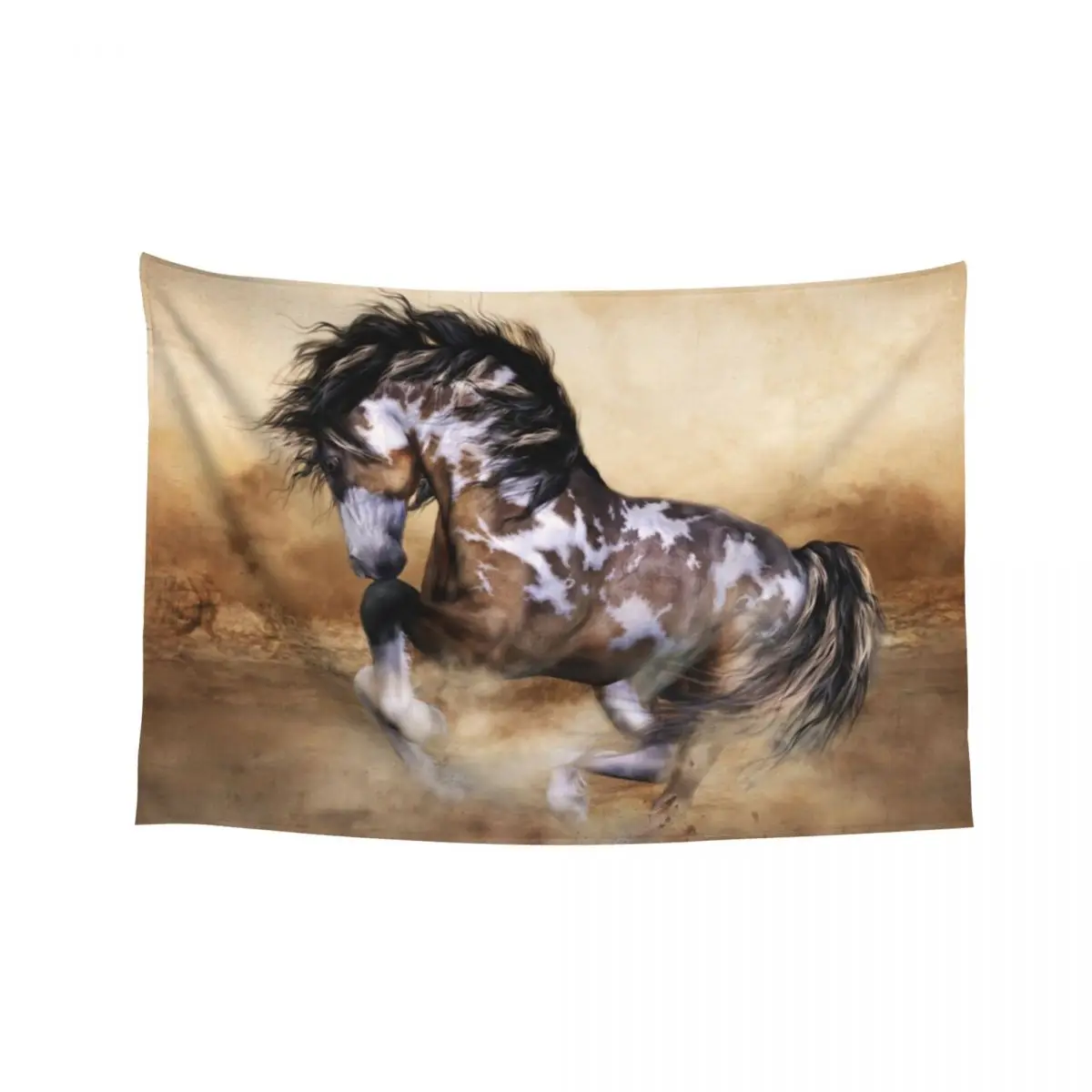 

The Wild,The Free Painted Horse Tapestry Aesthetic Room Decor Korean Room Decor For Girls Cute Room Things Tapestry