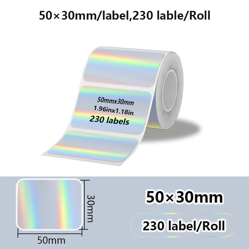 50x50 Neuer Thermo-Etikettendrucker Aufkleber Selbstklebender Farblaser-Thermopapieranzug für Phomemo M110 M200 M120 E210 Etikettendrucker