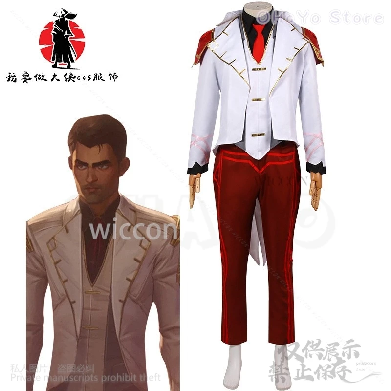 Jayce Cosplay Anime Game Lol Arcane Uniform Coat Suit Wig For Woman Man Halloween Christmas Party Cos Roleplay Arcane Customized