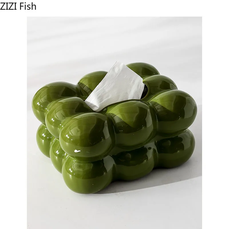 Green Bubbles Tissue Box Dining Table Napkin Holder Paper Towels Removable Tissue Boxes Cotton Candy Shaped Paper Towel Case