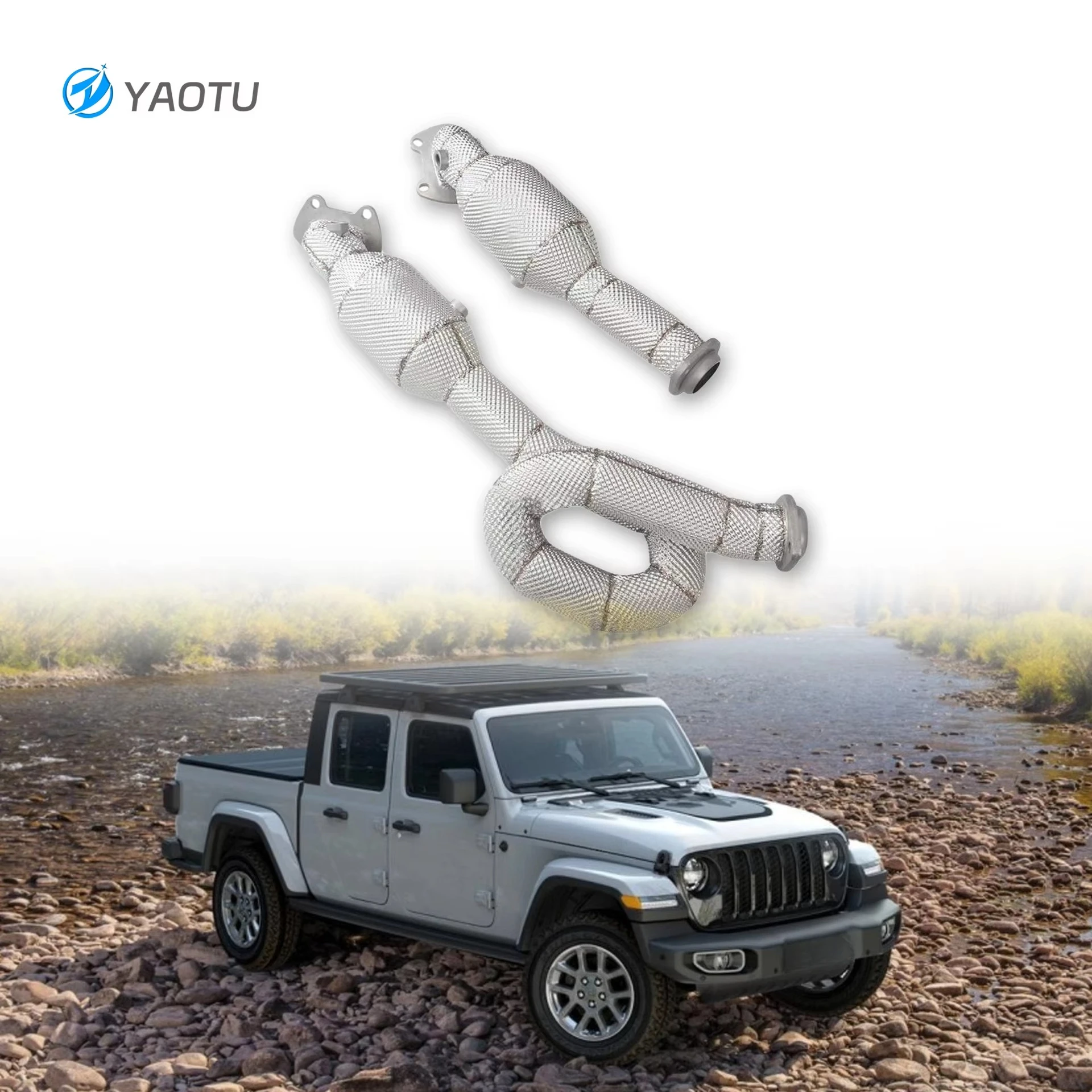

YT Premium High Flow 200cells Catalysis Converter Downpipes for Jeep Wrangler Gladiator 3.6 Stainless Steel Exhaust Pipes