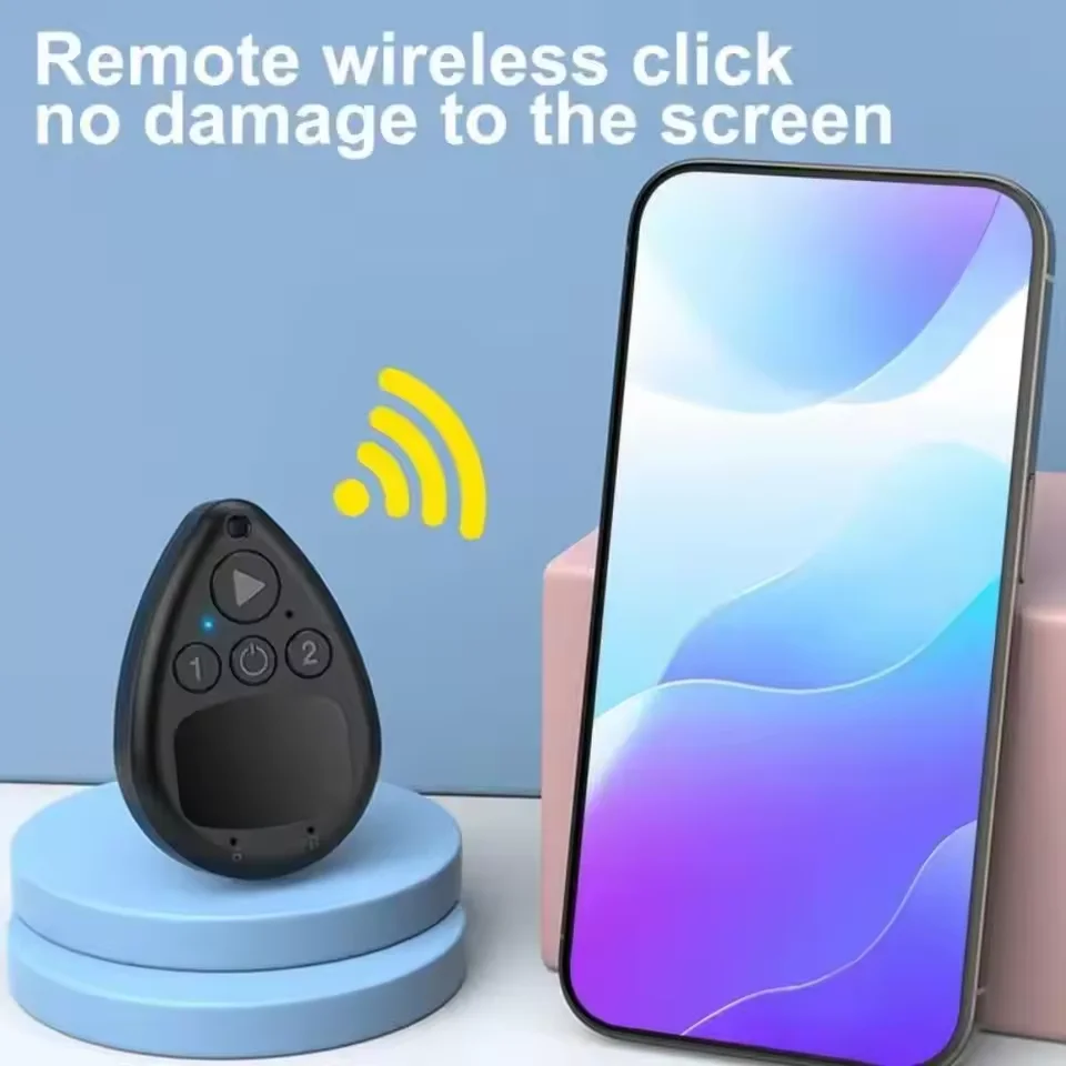 Bluetooth Mode Wireless Automatic Clicker Silent & Adjustable Speed Phone Screen Auto Clicker Portable Remotel Clicker for Phone