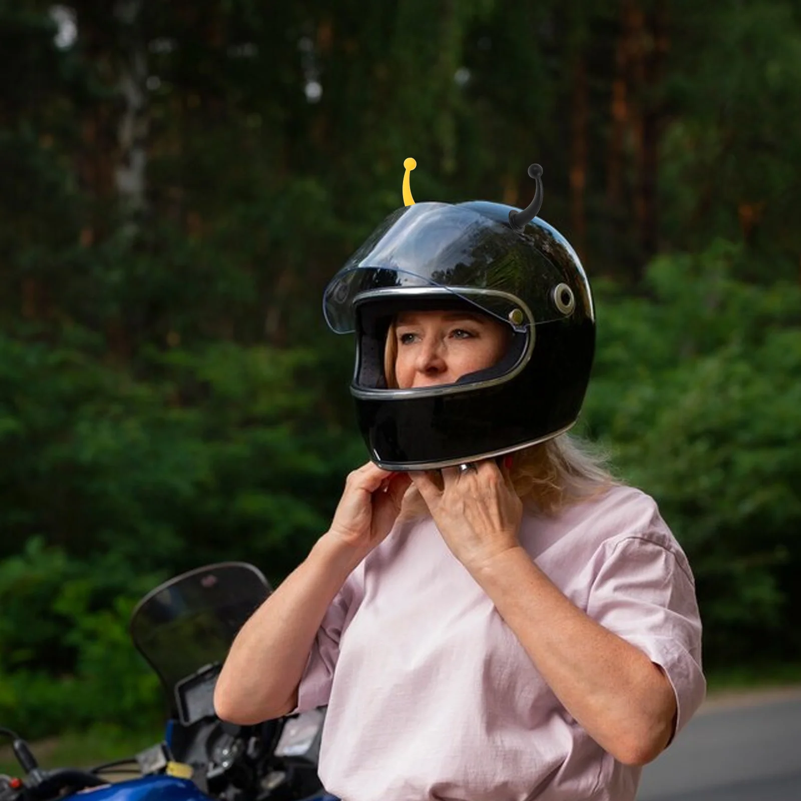 

2 шт., милые универсальные украшения, щупальца, липкие силиконовые рога пчелы, велосипедный декор в виде улитки, усилитель безопасности