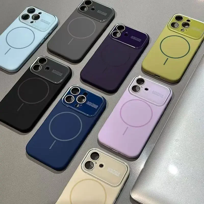 حافظة MagSafe من السيليكون السائل الجديد لهاتف iPhone17 16 15 14 Pro لهاتف iPhone 17 ProMax 14 16 15 Pro Max غطاء شحن لاسلكي