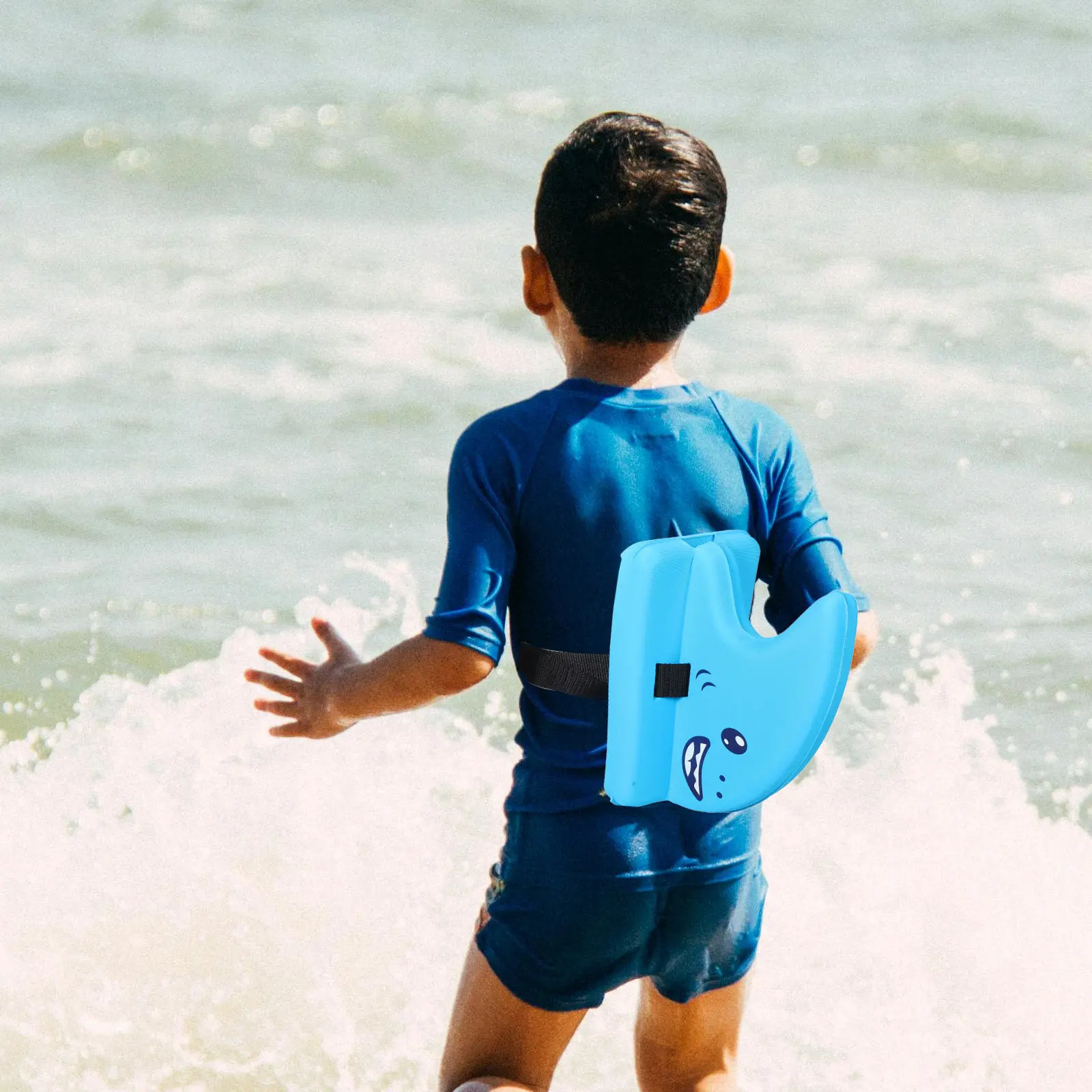 

Двухфункциональная плавательная доска для детей: устойчивая конструкция в форме рыбьего плавника, плавательный поплавок для спины с ремнями для бассейна или пляжа, для развития навыков плавания