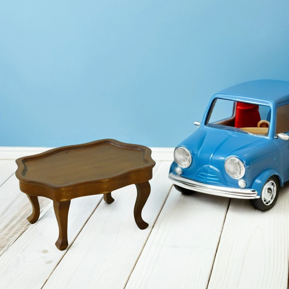 

Realistic Dollhouse Table Kitchen Accessories Coffee Miniature Elegant Furniture Wood Decor
