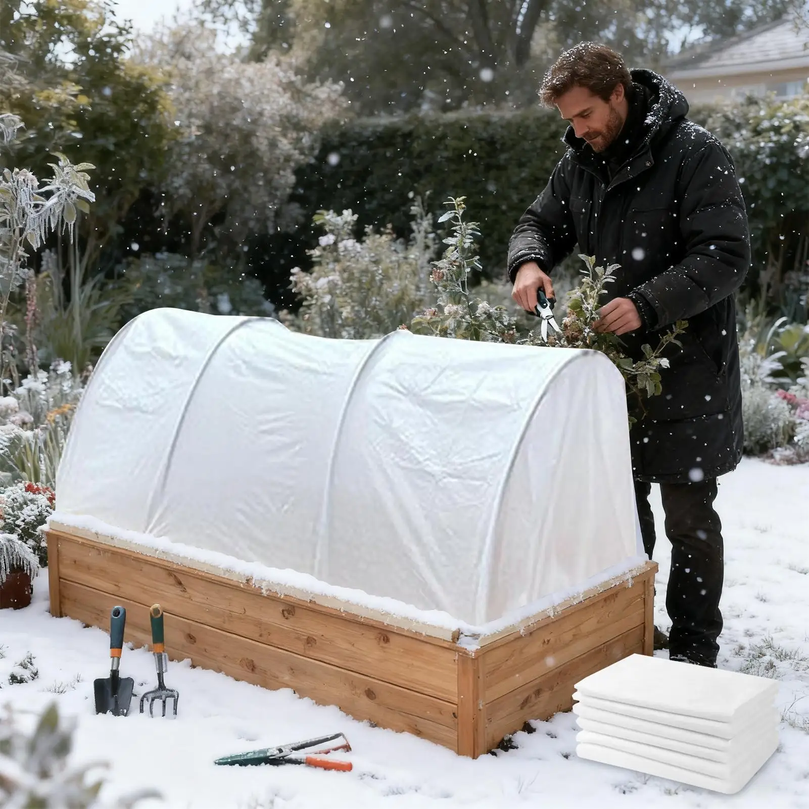 Frost Cloths For Outdoor Plants Garden Row Covers Sun Protection Breathable Cloth For Cold Weather Vegetable Flower Crop Shrub