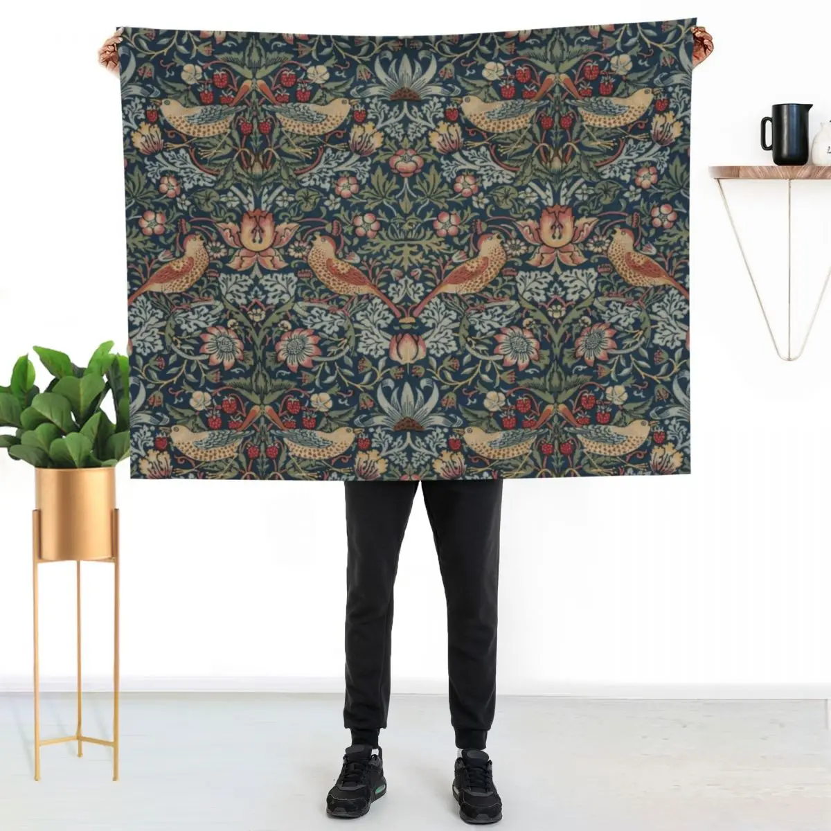 

Strawberry Thief Throw Blanket Multi Purpose Soft Warm Blanket for Home Travel