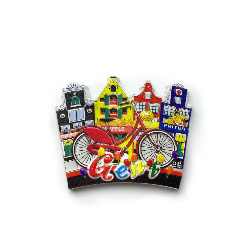Belgium Ghent Traditional Houses Fridge Magnet 3D Resin Magneten Kühlschrank Refrigerator Magnets Cute Magnets Home Decor