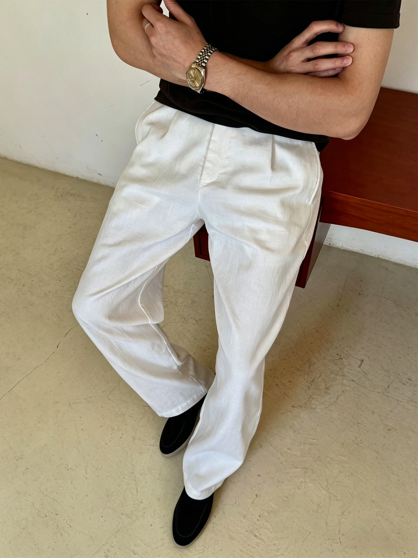 Casual Cotton Linen Men's Pants Summer Loose Lazy Straight Leg Knife  Trousers Cleanfit Comfortable Fashionable Casual Pants