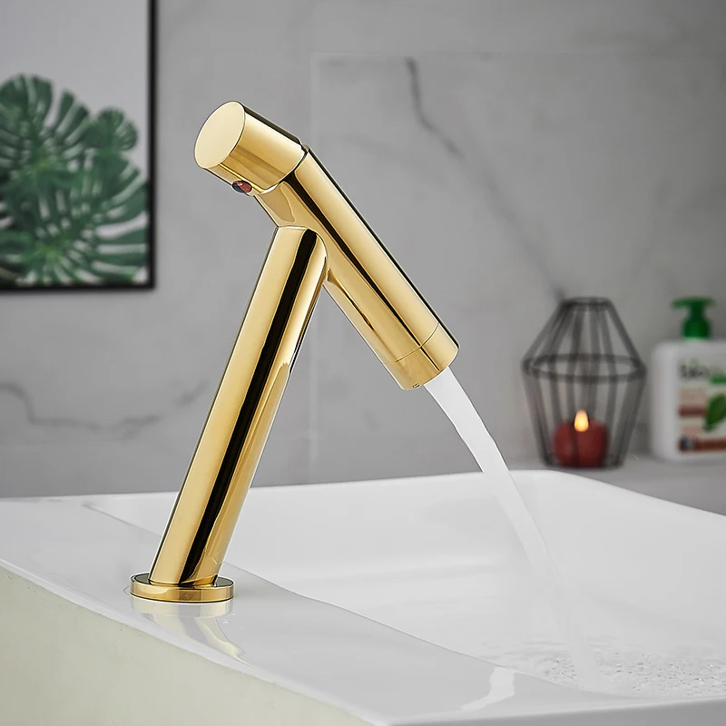 Basin Faucet Retro Gold Faucet Taps  Bathroom Sink Faucet Single Handle Hole Deck Vintage Wash Hot Cold Mixer Tap Crane 855775