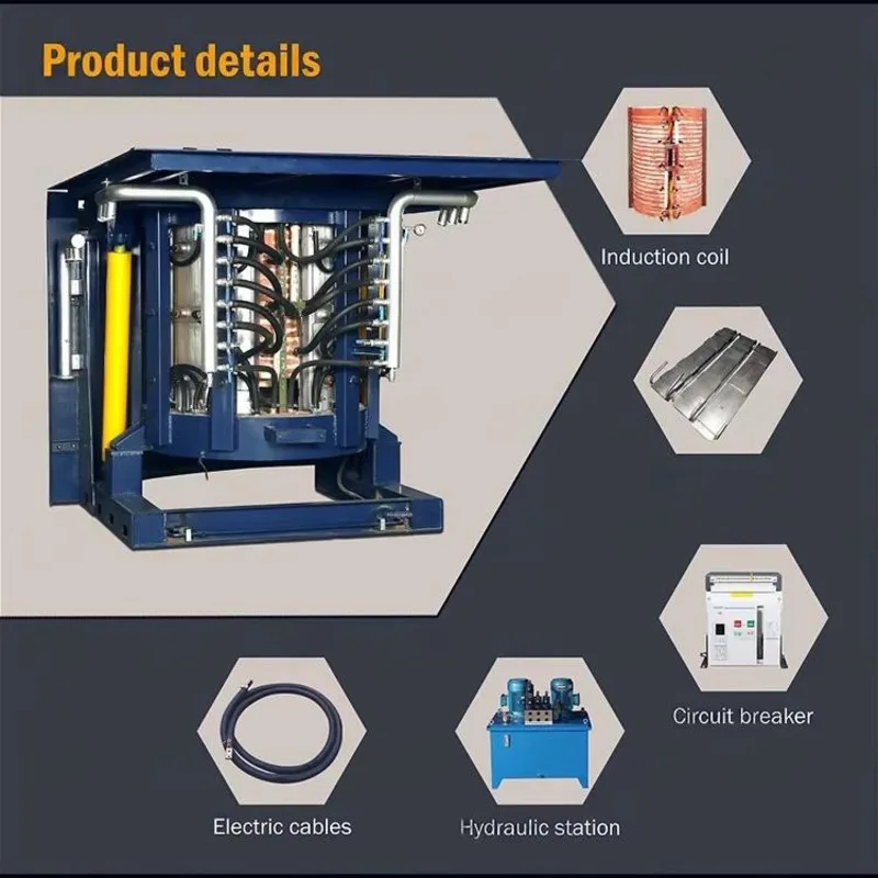 500KGS Medium Frequency Cast Iron Scrap Steel Small Induction Furnace