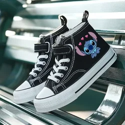 Lilo Stitch Children Disney Print Lovely Girl Casual Cartoon Comfort Shoes High-top Sport Boys Kids Canvas Shoes Tennis Shoes