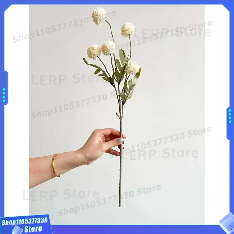 Silk Dandelion Flower Stem Artificial Plant Branches Fake Botanical Decor for Home Living Room Bedroom Autumn Interior Design