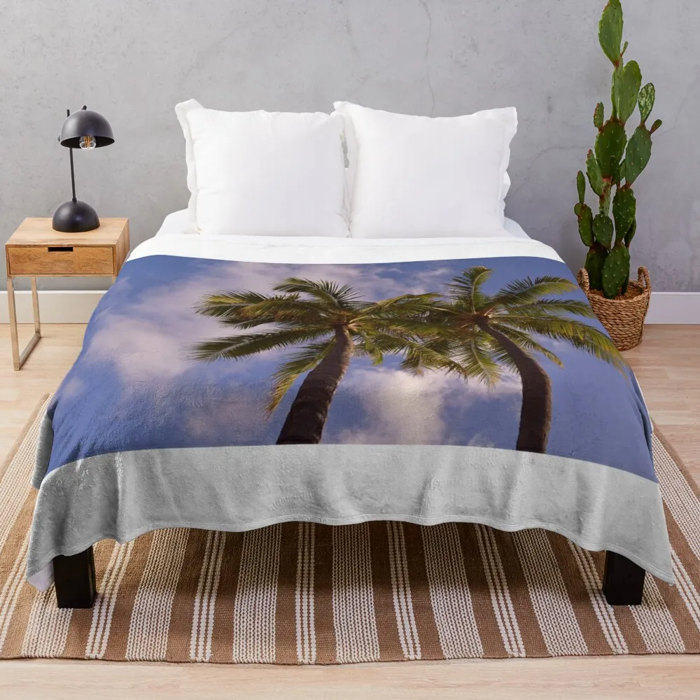 Palm Trees of Oahu 2 Throw Blanket for sofa Hair warm winter Blankets