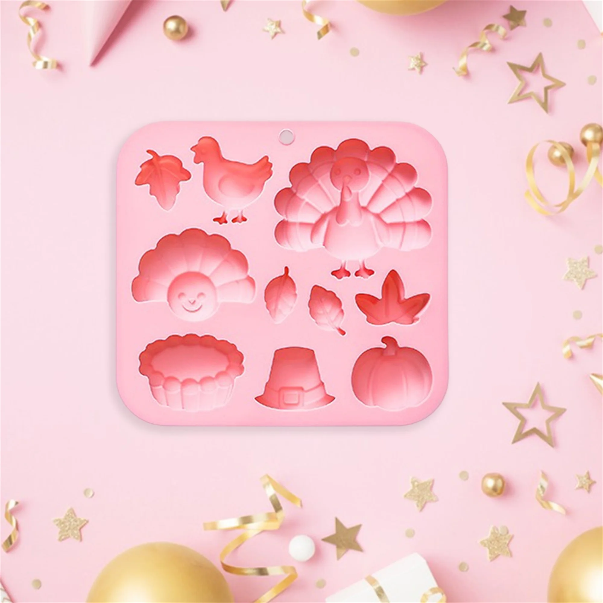 

Набор силиконовых форм для урожая на День Благодарения для осенних украшений - тыква, индейка и осенние листья, шоколадные формы для Хэллоуина