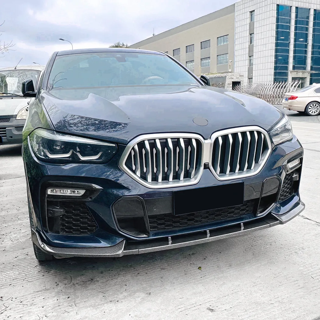 لسيارة BMW X6 G06 أوائل M Sport 2019-2022 المصد الأمامي مجرفة الشفة الأمامية تعديل خارجي ABS أسود لامع