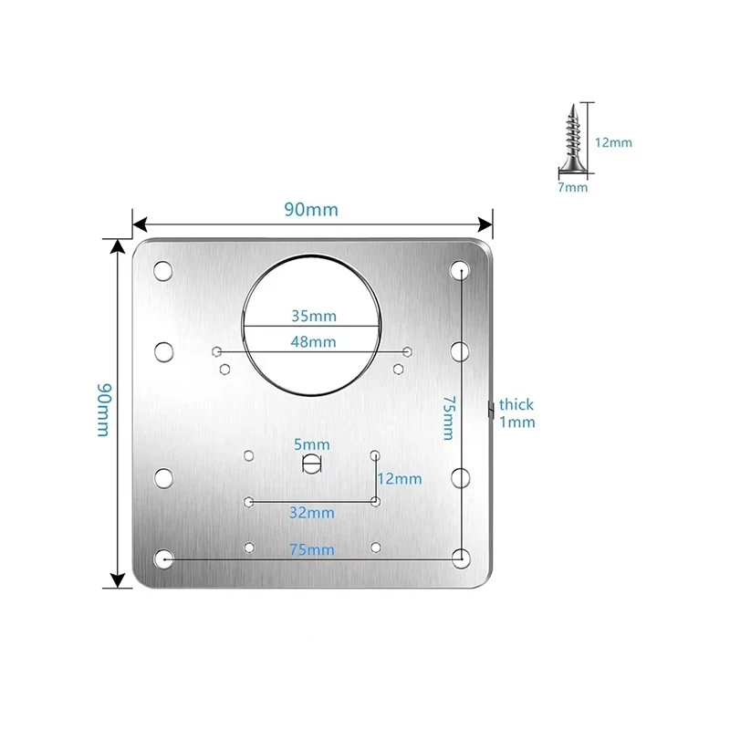 2/4/6/10Sets Cabinet Hinge Repair Plate Stainless Steel Cabinet Door Hinges Mounting Plate Kit with Screw for Home Furniture