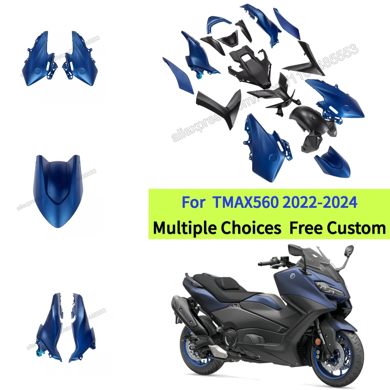 

Полный комплект обтекателей для YAMAHA 2022-2025 TMAX 560 T-MAX 560, кузов мотоцикла TMAX 560, темно-синий