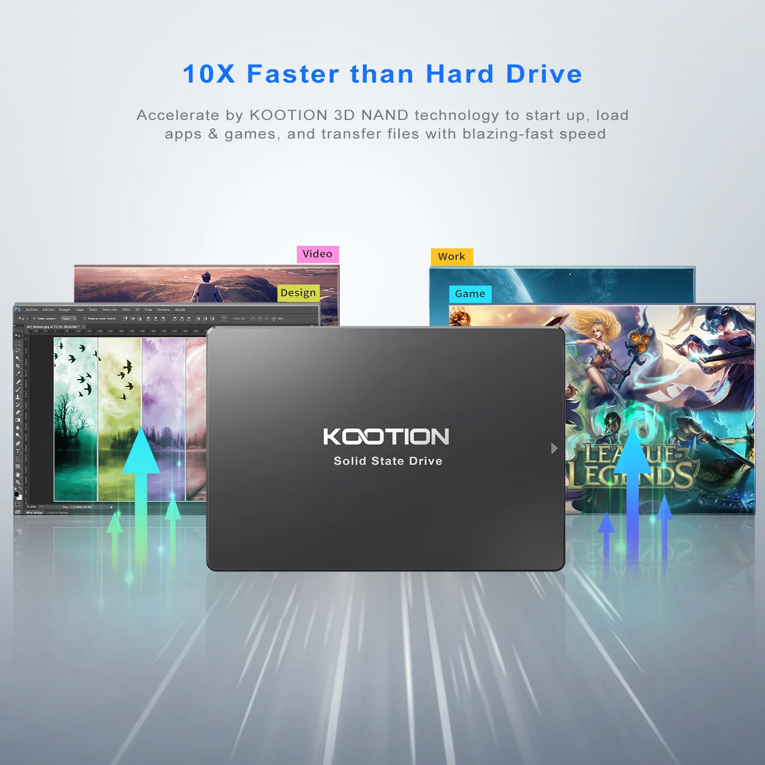 KOOTION X12 SATA3 Disque SSD 2,5" interne 1 To 512 Go 480 Go 256 Go 240B 128 Go PC portable de bureau