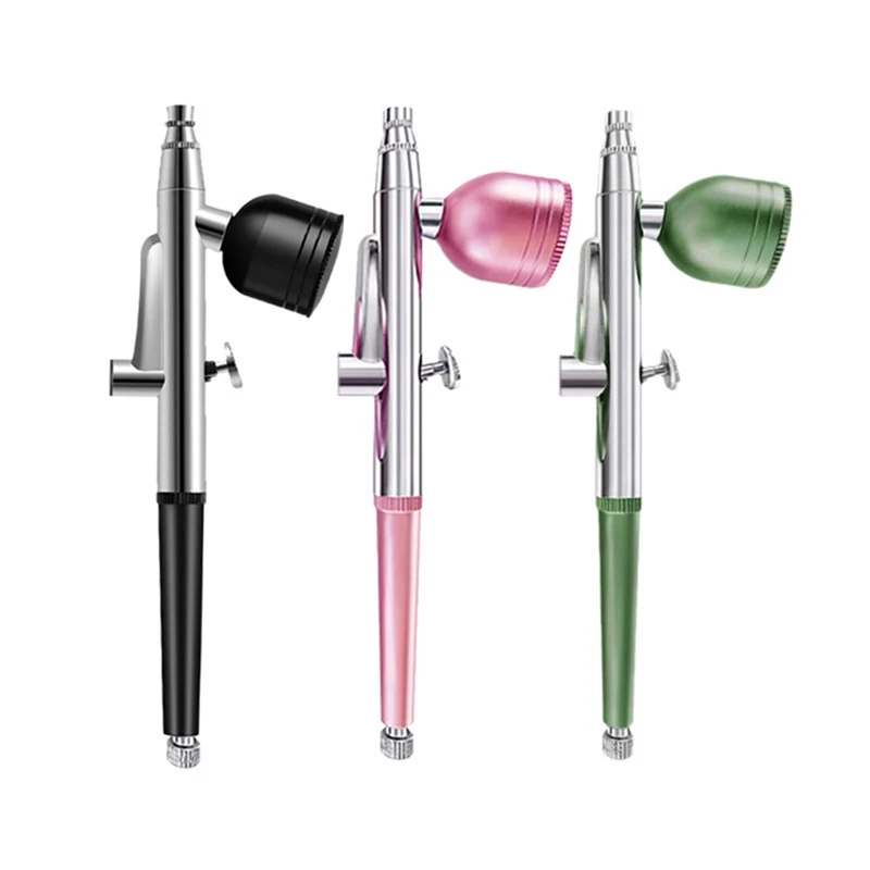 Portable Single Action Airbrush 0.3Mm Nozzles Spray Airbrush Pen For Model Cake Nail Car Painting Beauty Inkjet Durable -Pink