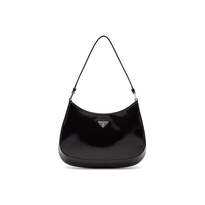 PRADA Cleo Leather Shoulder Bag, HOBO Bag, Handbag Medium Women's Black 1BC499-ZO6-F0002-V-OOO