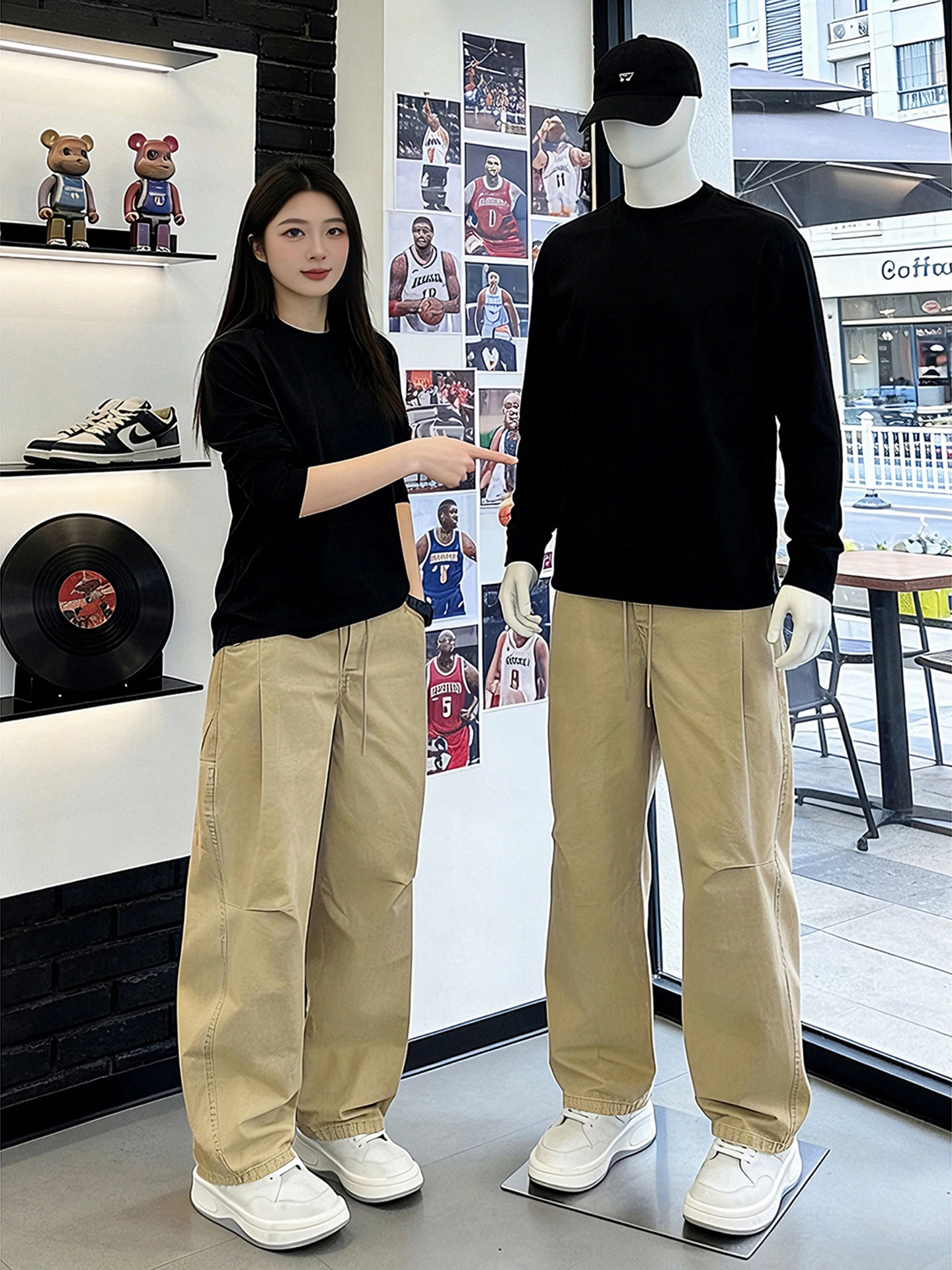 

Khaki Vintage Pleated Casual Pants Men's Spring American Paratrooper Workwear Cleanfit High Street Wide Leg Trousers