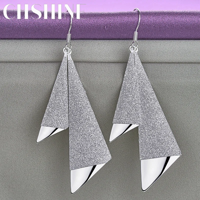

CHSHINE 925 Sterling Silver Matte Creative Geometric Design Earrings for Women's Party Novelty Fine Jewelry