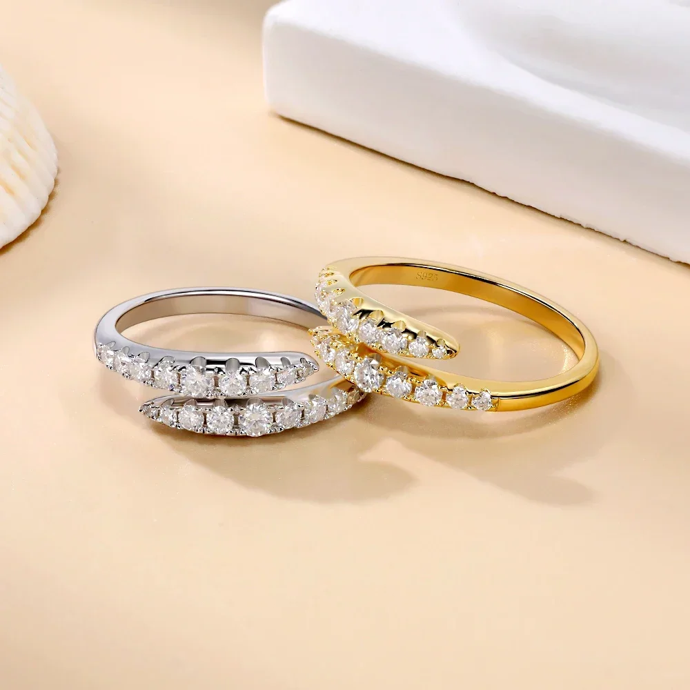 Real Moissanite Ring for Women Wedding Band 925 Sterling Silver Engagement Rings D Color VVS1 Lab Diamond Rings Fine Jewelry