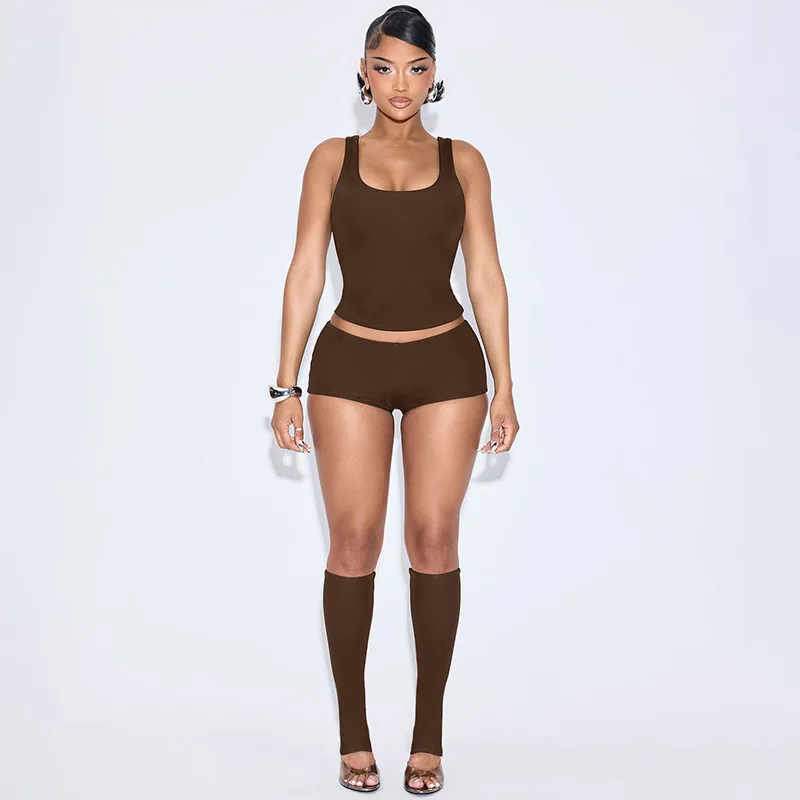 

STYLISH LADY Sports 4 Piece Set Women Long Sleeve Crop Top & Shorts and Calf Suits 2025 Autumn Sexy Club Party Sporty Tracksuits