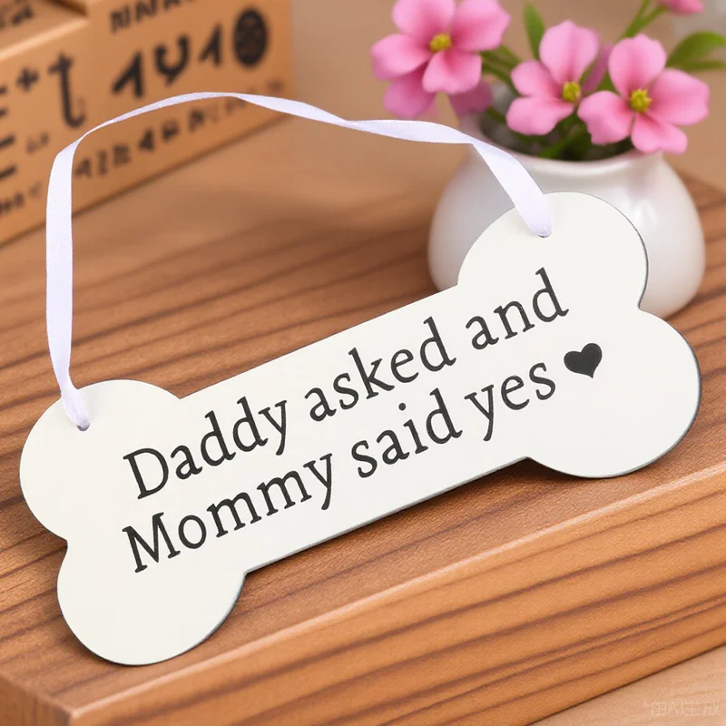 

Wooden Pet Ornament Dog Bone Shape Photo Prop For Pets Wedding Decoration Craft Hanging Pendant Home Decor