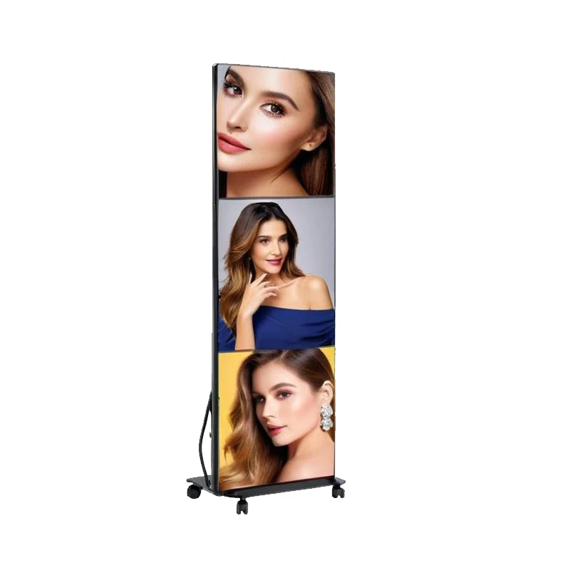 Waterproofing For Custom LED Display ProductsHot Selling LED Digital Poster Advertising Folding Indoor LED Poster Display Screen