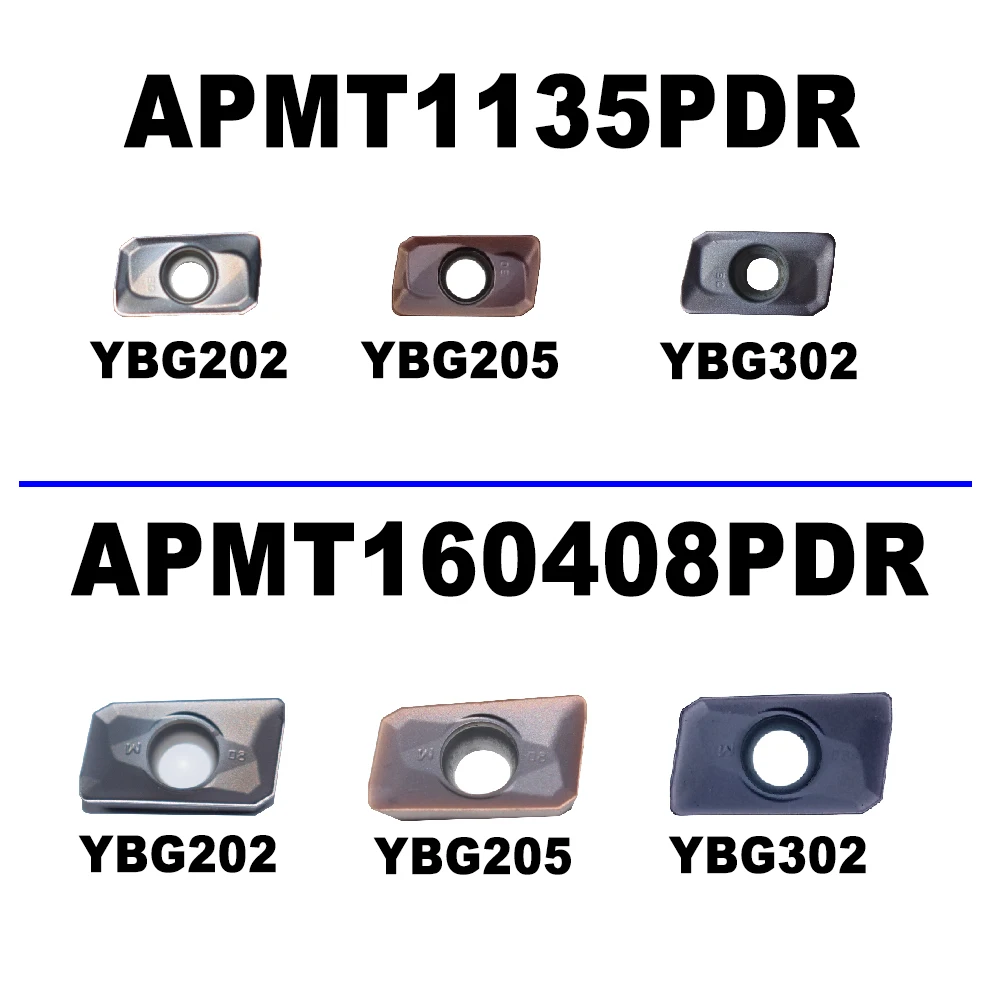 Free Shipping APMT 1135PDR APMT 160408PDR CNC Milling Tips Metal Cutting Tools YBG202 YBG205 YBG212 for Precision Machining