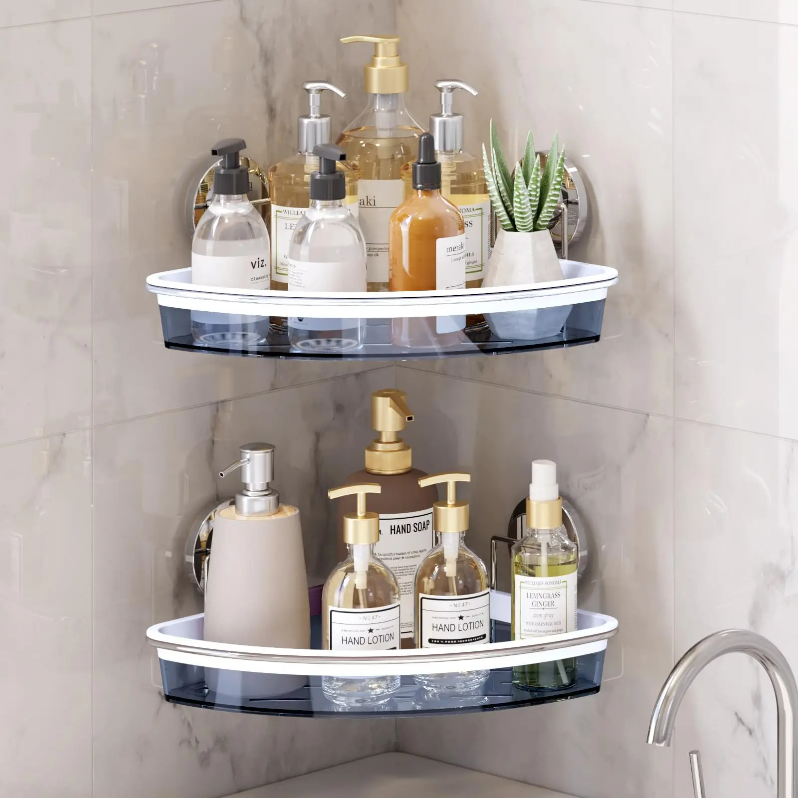 

TAILI 2pcs Bathroom Shelves Organizer Corner Shelf Caddy Bathroom Corner Shelf Shower Storage Wall Holder for Kitchen Rack