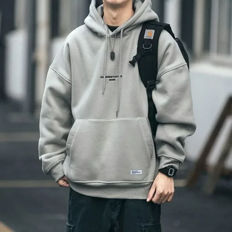 Hooded Sweatshirt For Men Solid Off White Overfit Wholesale Offers Hoodies Autumn Winter Luxury Y2k Vintage Emo Male Clothes