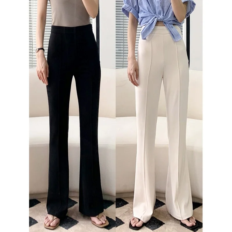 

Ele High Waist Flared Pants Women's Summer New Arrival Slimming Long Leg Lengthening Taller Ladies Casual Pants