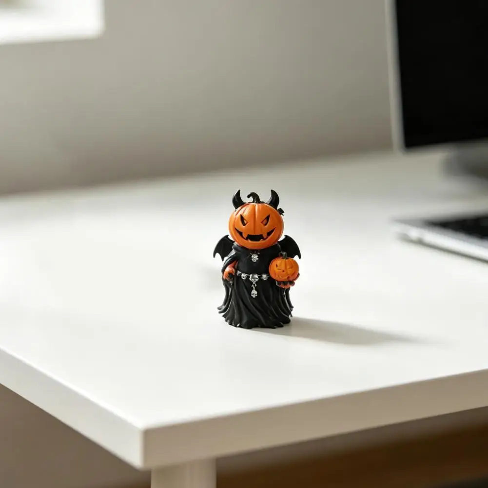Teufelskürbis-Dekoration für Innen und Außen, Halloween-Deko, Halloween-Kürbisfigur aus Harz, Kleine Etagere als Tischdekoration