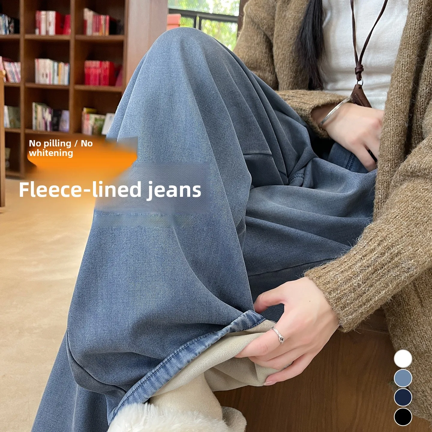 

Women's High Waist Elastic Waist Baggy Jeans Silk Denim Pants Drapey Loose Fit Straight Leg Deep And Light Colors Available