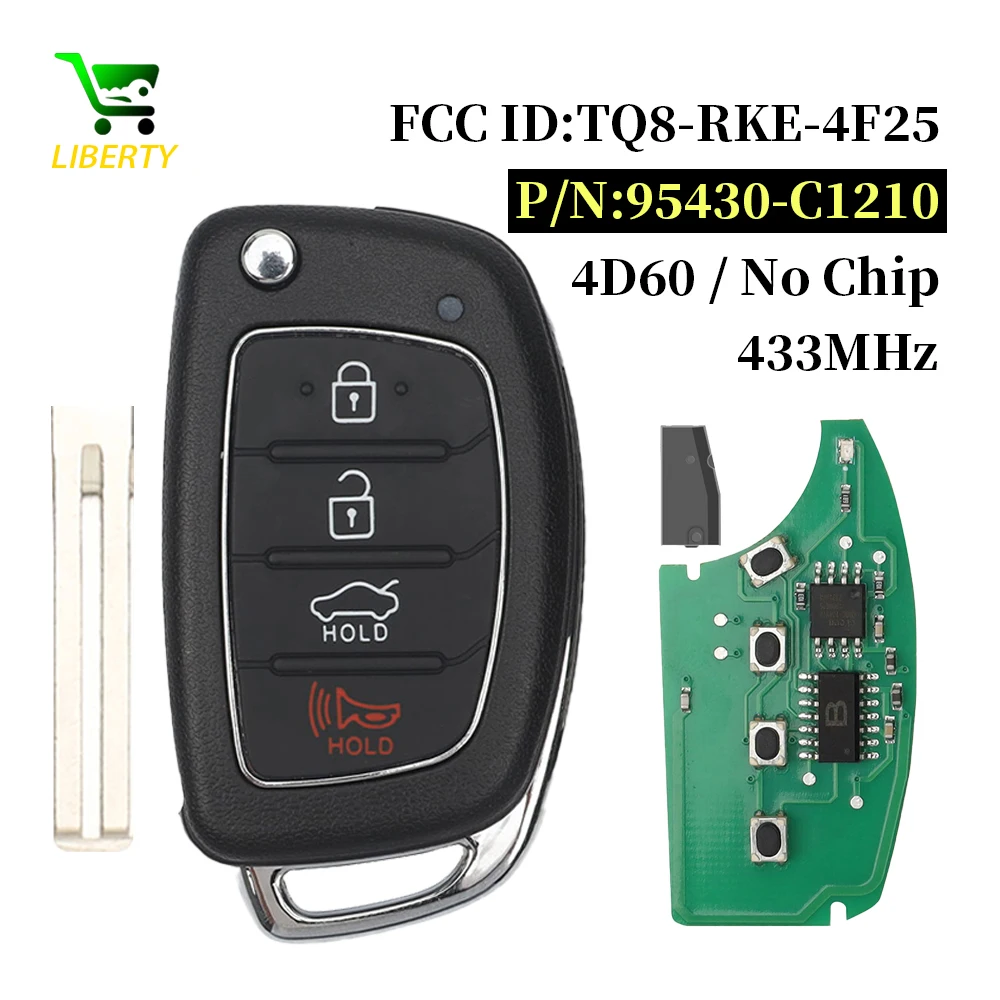 

Liberty FCCID:TQ8-RKE-4F25 P/N:95430-C1210 2018 2019 Sonata Remote Flip Car Key for Hyundai Tucson 2015 2016 2017 2018 2019 2020