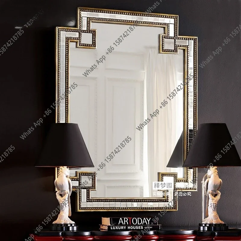 Neoclassical Mirror Decoration Entrance Mirror Makeup Wall Decoration Hanging Mirror Neoclassical Postmodern Sense Of Luxury X