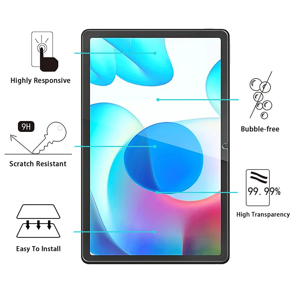 2PCS Anti Scratch Screen Protector HD Tempered Glass For OPPO Pad Air 10.36 OPD2102 X21N2