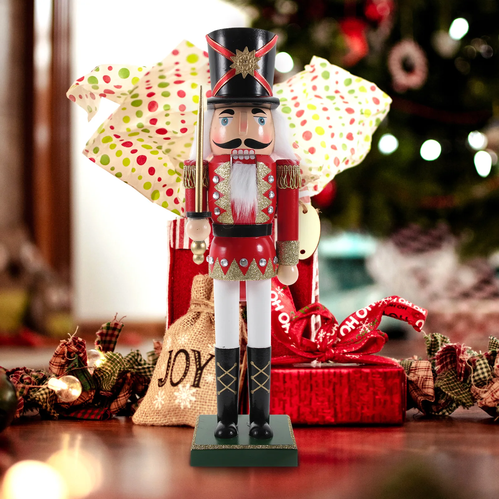 

Wooden Nutcracker Decor Christmas Gift Wood Christmas Nutcrackers Craft Desktop Ornament Xmas Table Decor Family