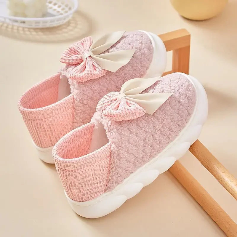 الحلو القوس عقدة الكورية نمط النساء الحوامل بعد الولادة لينة وحيد داخلي المضادة للانزلاق صوف مبطن النعال الخريف الشتاء