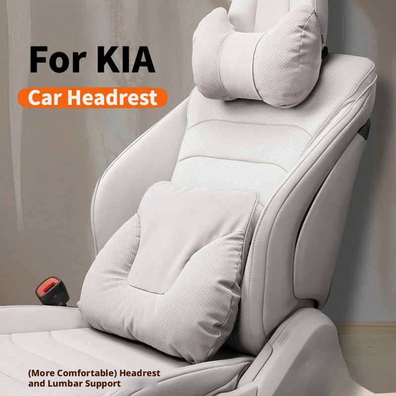 Soft Car Headrest & Lumbar Pillow For Long Driving Suitable for Kia Sportage Sorento K5 / Optima Cerato / K3 Niro Carnival
