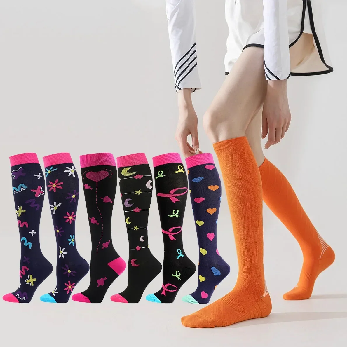 

Мужские и женские компрессионные носки для занятий спортом, езды на велосипеде, бега, йоги, футбола, баскетбола, регби, пешего туризма, тенниса ​