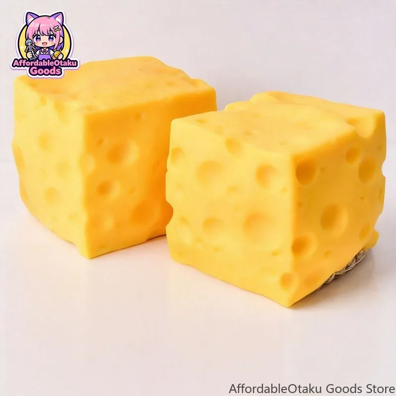 11CM Extra Large Giant Cheese Squishy Cube Slow Rising Stress Relief Fidget Sensory Toy Soft TPR Office Desk Gift